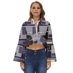 Pattern Design Abstract Lilac Boho Long Bell Sleeve Top