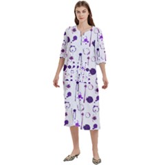 Liquid Splash Pattern Stroke Drip Women s Cotton 3/4 Sleeve Nightgown by Perong