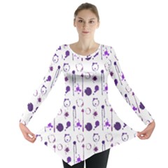 Liquid Splash Pattern Stroke Drip Long Sleeve Tunic  by Perong