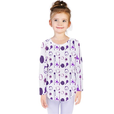 Liquid Splash Pattern Stroke Drip Kids  Long Sleeve T-shirt by Perong