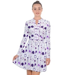 Liquid Splash Pattern Stroke Drip Long Sleeve Panel Dress by Perong