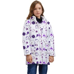 Liquid Splash Pattern Stroke Drip Kids  Hooded Longline Puffer Jacket