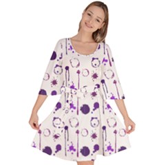 Liquid Splash Pattern Stroke Drip Velour Kimono Dress by Perong