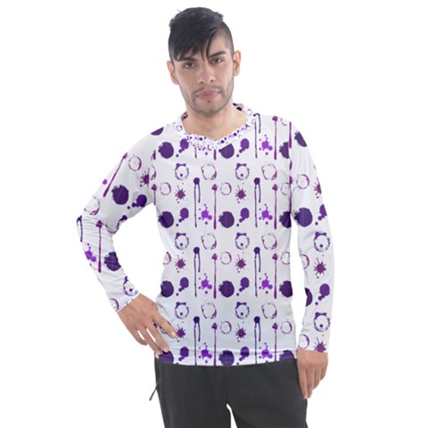 Liquid Splash Pattern Stroke Drip Men s Pique Long Sleeve T-shirt by Perong