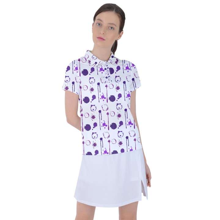 Liquid Splash Pattern Stroke Drip Women s Polo T-Shirt