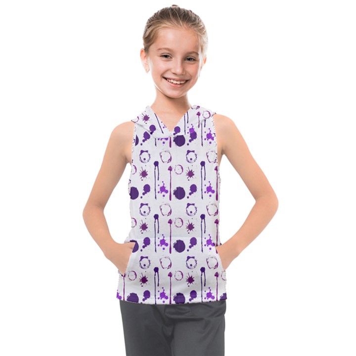 Liquid Splash Pattern Stroke Drip Kids  Sleeveless Hoodie