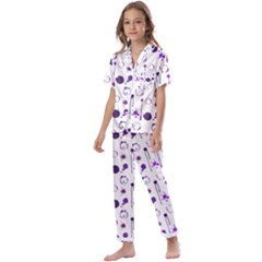 Liquid Splash Pattern Stroke Drip Kids  Satin Short Sleeve Pajamas Set by Perong