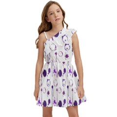 Liquid Splash Pattern Stroke Drip Kids  One Shoulder Party Dress by Perong