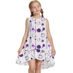 Liquid Splash Pattern Stroke Drip Kids  Frill Swing Dress by Perong