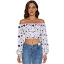 Liquid Splash Pattern Stroke Drip Long Sleeve Crinkled Weave Crop Top View1