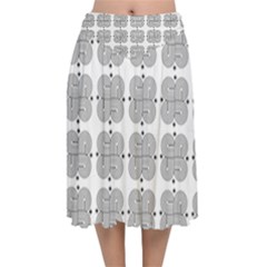 Abstract Pattern Texture Background Art Velvet Flared Midi Skirt