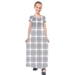 Abstract Pattern Texture Background Art Kids  Short Sleeve Maxi Dress