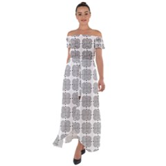 Abstract Pattern Texture Background Art Off Shoulder Open Front Chiffon Dress by Perong