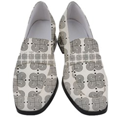 Abstract Pattern Texture Background Art Women s Chunky Heel Loafers