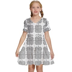 Abstract Pattern Texture Background Art Kids  Short Sleeve Tiered Mini Dress