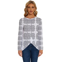 Abstract Pattern Texture Background Art Long Sleeve Crew Neck Pullover Top