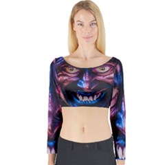 Shadow Madness (ai) Long Sleeve Crop Top