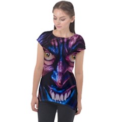 Shadow Madness (ai) Cap Sleeve High Low Top by dflcprintsclothing