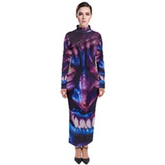 Shadow Madness (ai) Turtleneck Maxi Dress by dflcprintsclothing