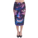 Shadow Madness (AI) Velvet Midi Pencil Skirt View1