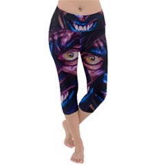 Shadow Madness (ai) Lightweight Velour Capri Yoga Leggings by dflcprintsclothing