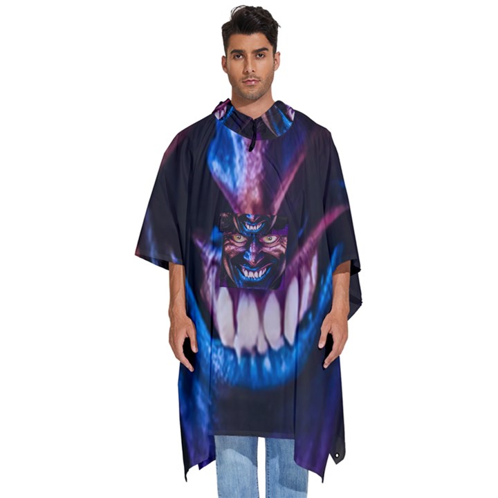 Shadow Madness (AI) Men s Hooded Rain Ponchos