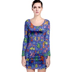 Grateful Dead Bears Long Sleeve Bodycon Dress