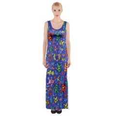 Grateful Dead Bears Thigh Split Maxi Dress