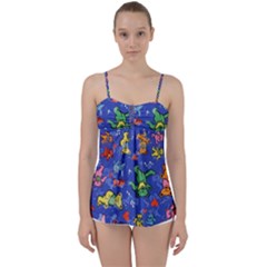 Grateful Dead Bears Babydoll Tankini Top