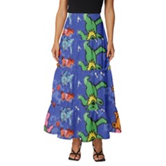 Grateful Dead Bears Tiered Ruffle Maxi Skirt by Perong