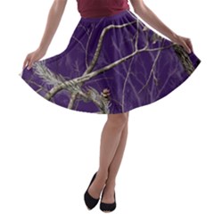 Realtree Camo Purple Pink Realtree Camo A-line Skater Skirt by Perong