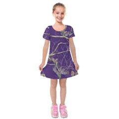 Realtree Camo Purple Pink Realtree Camo Kids  Short Sleeve Velvet Dress