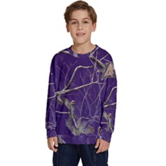 Realtree Camo Purple Pink Realtree Camo Kids  Crewneck Sweatshirt