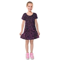 Glitter Light Lights Pastel Pattern Style Texture Kids  Short Sleeve Velvet Dress