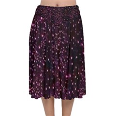 Glitter Light Lights Pastel Pattern Style Texture Velvet Flared Midi Skirt