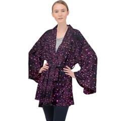 Glitter Light Lights Pastel Pattern Style Texture Long Sleeve Velvet Kimono  by Perong