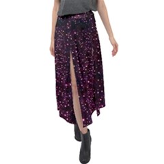 Glitter Light Lights Pastel Pattern Style Texture Velour Split Maxi Skirt by Perong