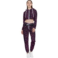 Glitter Light Lights Pastel Pattern Style Texture Cropped Zip Up Lounge Set by Perong