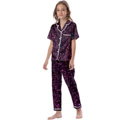 Glitter Light Lights Pastel Pattern Style Texture Kids  Satin Short Sleeve Pajamas Set by Perong