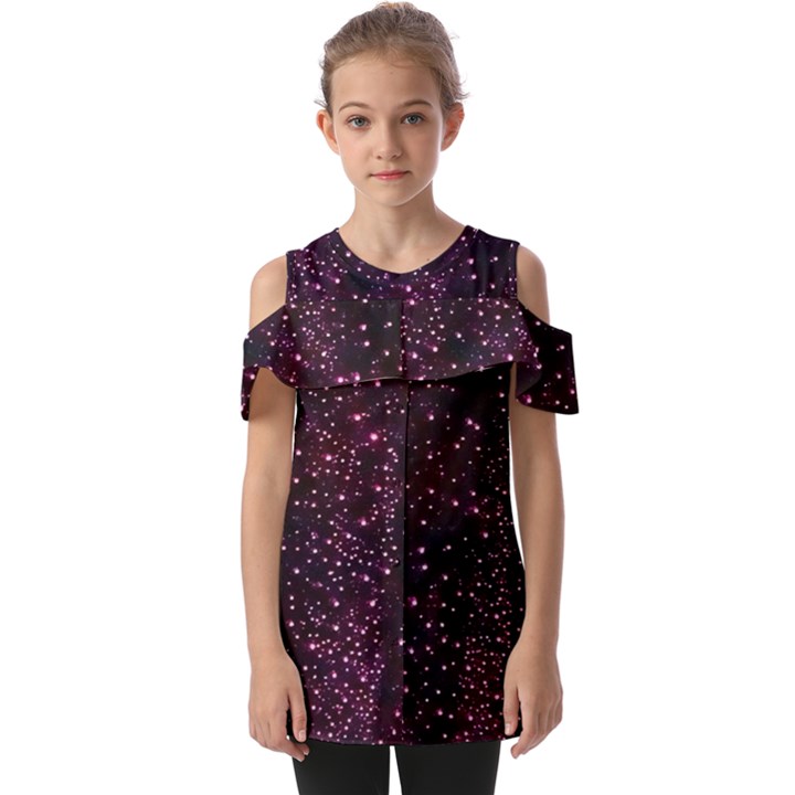 Glitter Light Lights Pastel Pattern Style Texture Fold Over Open Sleeve Top