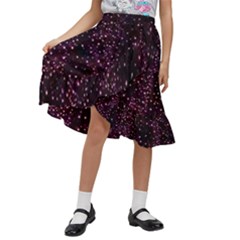 Glitter Light Lights Pastel Pattern Style Texture Kids  Ruffle Flared Wrap Midi Skirt by Perong