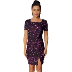 Glitter Light Lights Pastel Pattern Style Texture Fitted Knot Split End Bodycon Dress