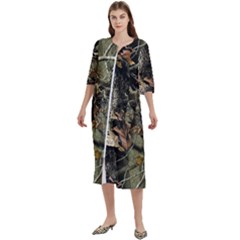 Realtree Camo Seamless Pattern Camo Hunting Women s Cotton 3/4 Sleeve Nightgown