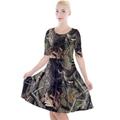 Realtree Camo Seamless Pattern Camo Hunting Quarter Sleeve A-line Dress by Perong