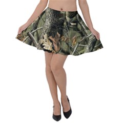 Realtree Camo Seamless Pattern Camo Hunting Velvet Skater Skirt