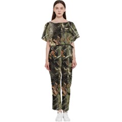 Realtree Camo Seamless Pattern Camo Hunting Batwing Lightweight Chiffon Jumpsuit by Perong