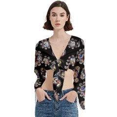 Photo Chartres Notre Dame Trumpet Sleeve Cropped Top