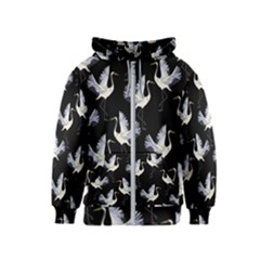 Crane Pattern Kids  Zipper Hoodie