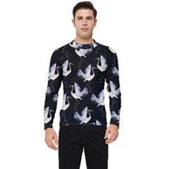 Crane Pattern Men s Long Sleeve Rash Guard by Bedest