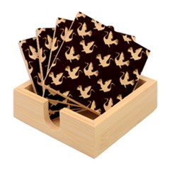 Crane Pattern Bamboo Coaster Set by Bedest